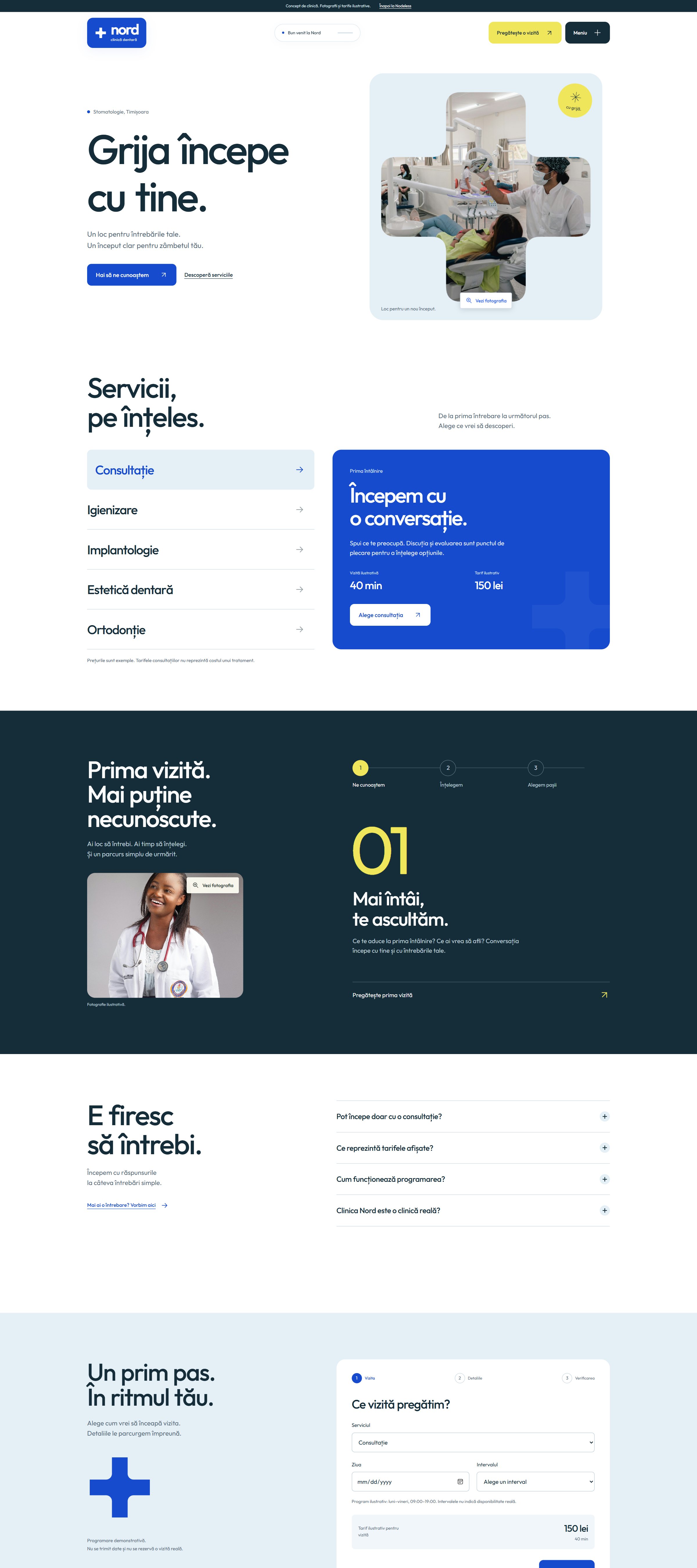 Site-ul Clinica Nord pe un ecran de desktop
