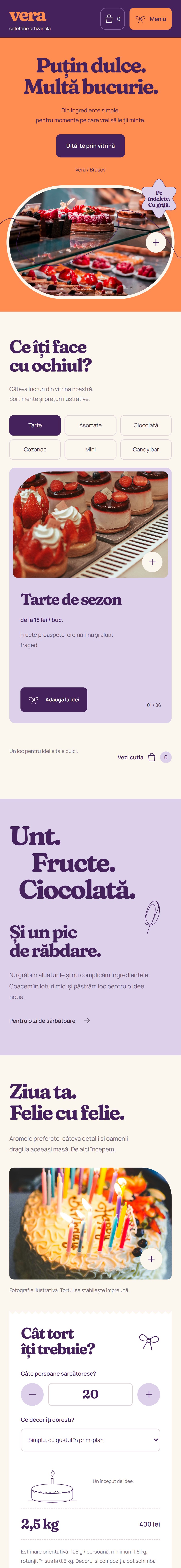 Site-ul Cofetăria Vera pe telefon