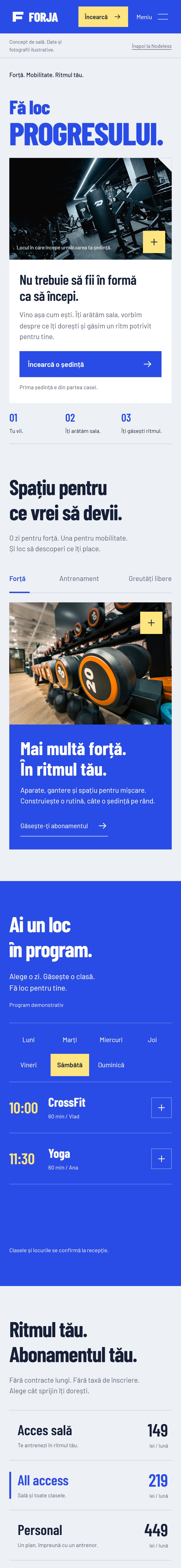 Site-ul Forja Gym pe telefon