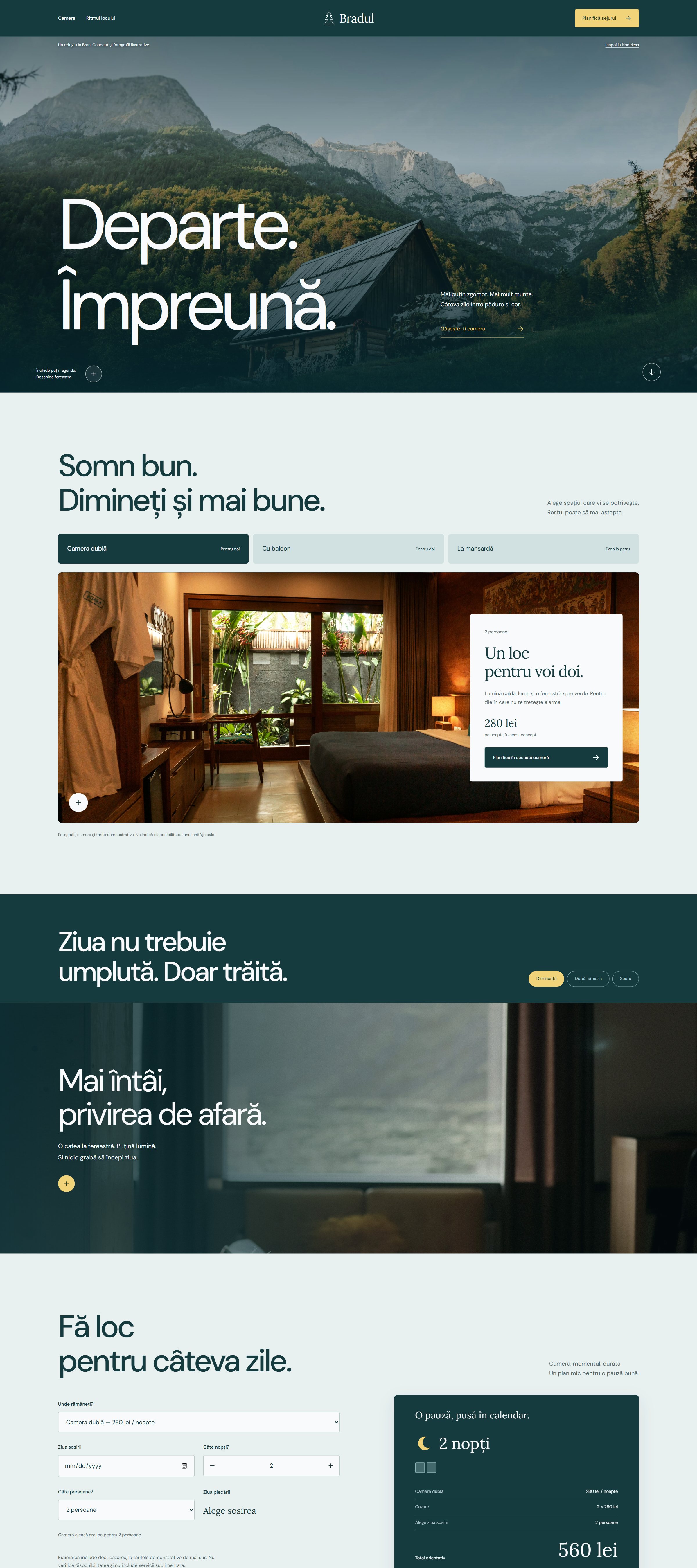 Site-ul Pensiunea Bradul pe un ecran de desktop