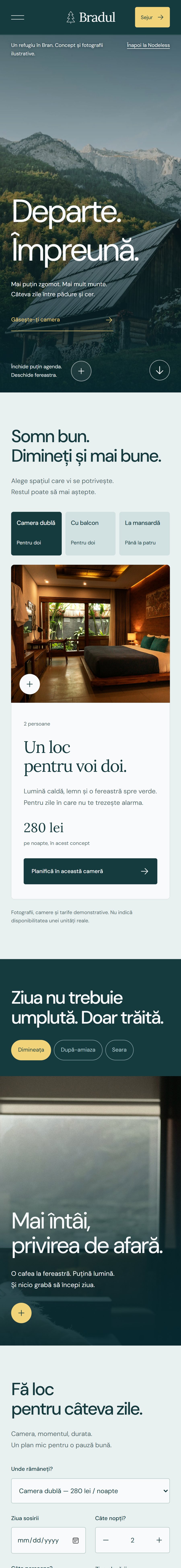Site-ul Pensiunea Bradul pe telefon