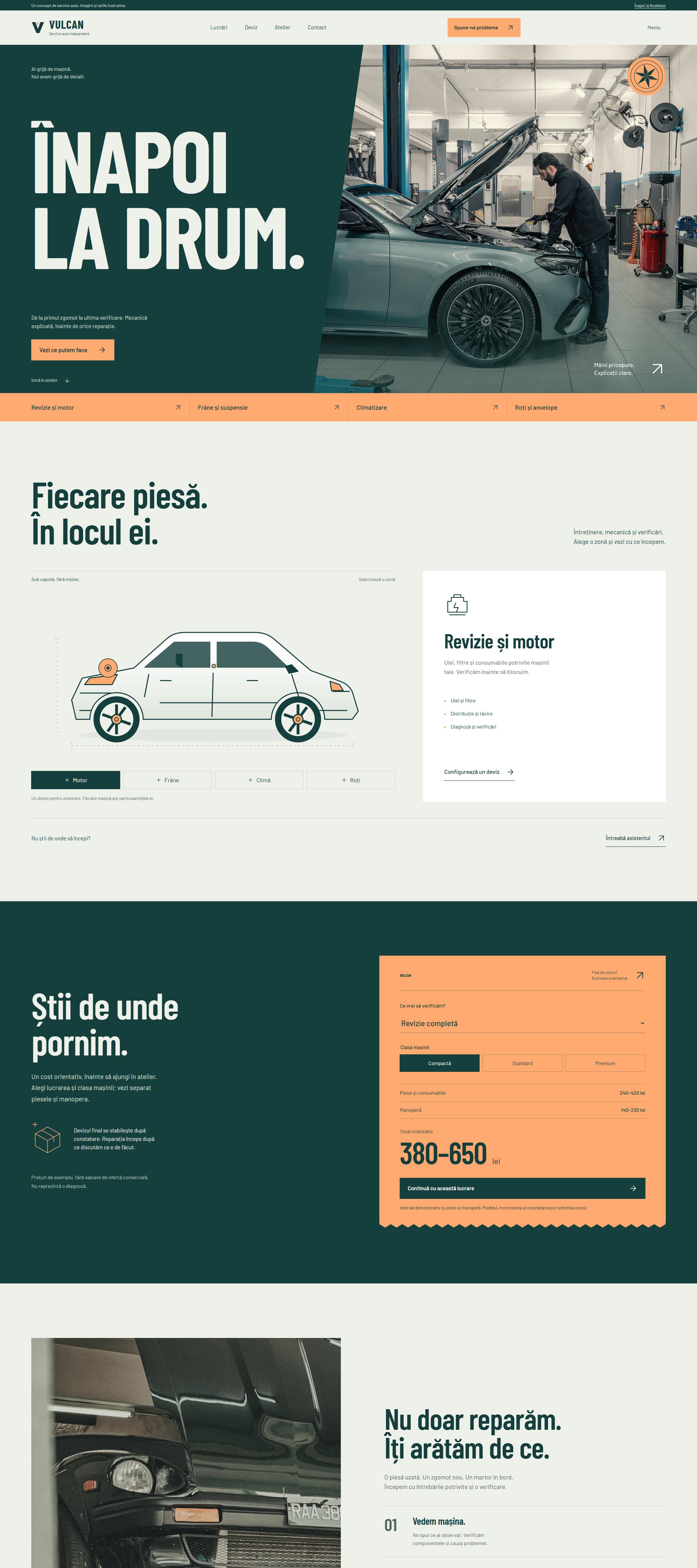 Site-ul Service Vulcan pe un ecran de desktop