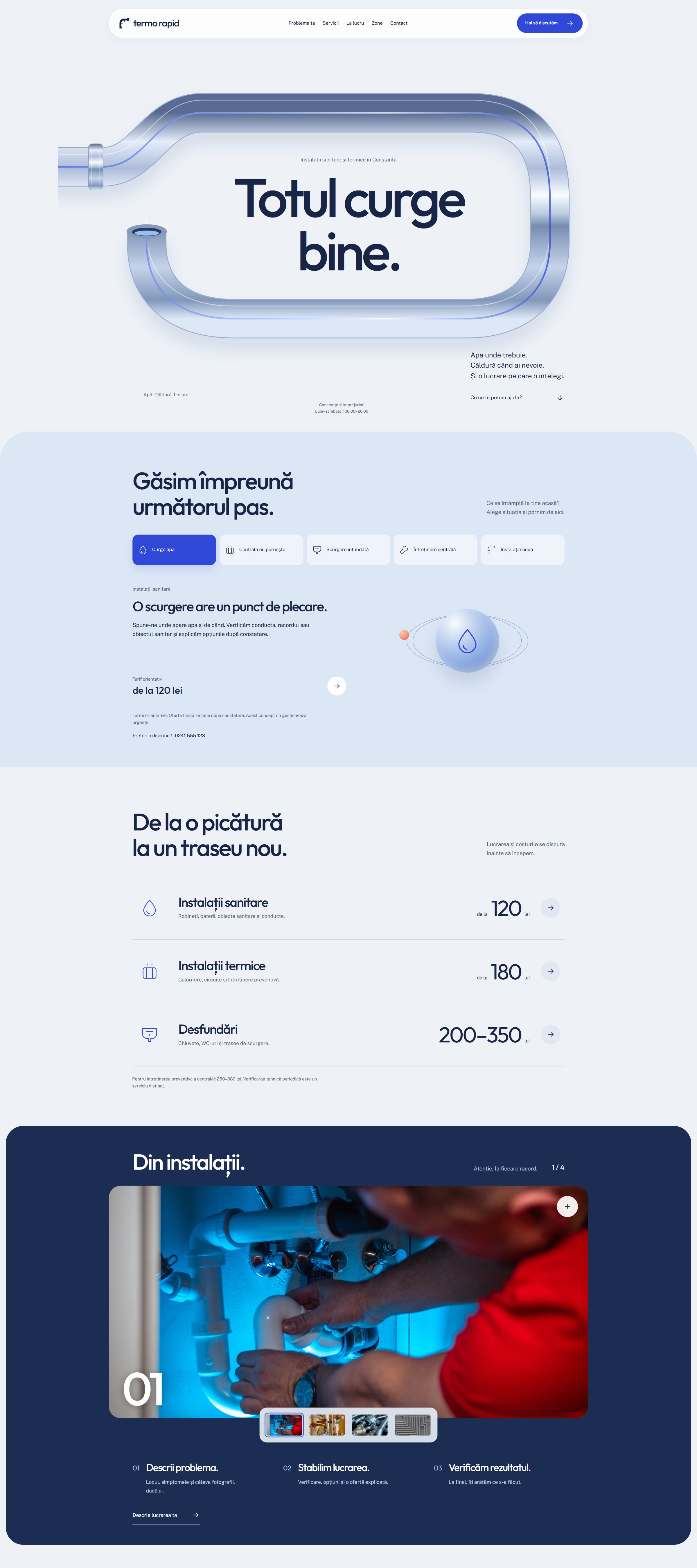 Site-ul Termo Rapid pe un ecran de desktop