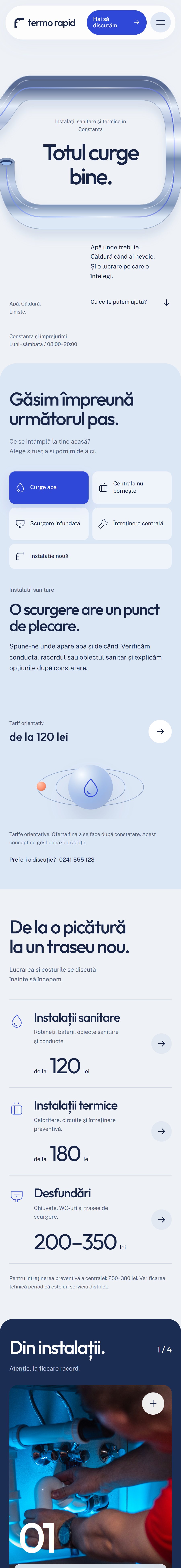 Site-ul Termo Rapid pe telefon